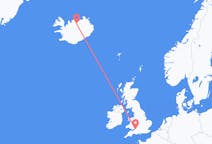 Vluchten van Akureyri, IJsland naar Bristol, Engeland