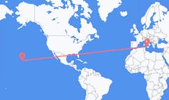 Flyrejser fra Honolulu, USA til Palermo, Italien