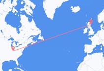 Flyreiser fra Louisville, USA til Aberdeen, Skottland