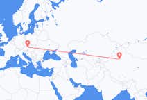Flyg från Korla, Kina till Vienna, Österrike