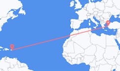Flyrejser fra Vieques, USA til Izmir, Tyrkiet