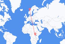 Flights from Cyangugu, Rwanda to Trondheim, Norway
