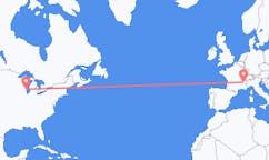 Flyreiser fra Milwaukee, USA til Grenoble, Frankrike