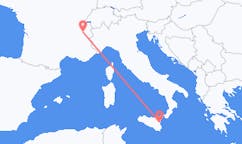 Flyg från Catania, Italien till Chambery, Frankrike