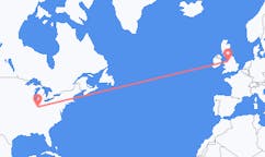 Flyg från Indianapolis, USA till Liverpool, England