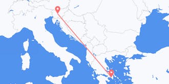 ギリシャからスロベニアへのフライト