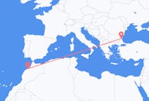 Flyrejser fra Casablanca, Marokko til Burgas, Bulgarien
