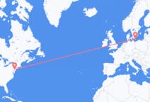 Flyreiser fra North Philadelphia, USA til Bornholm, Danmark