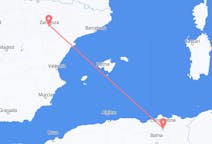 出发地 阿尔及利亚出发地 君士坦丁目的地 西班牙萨拉戈萨的航班