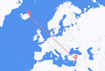 Flyreiser fra Egilsstaðir, Island til Adana, Tyrkia