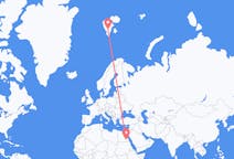 Flyreiser fra Aswan, Egypt til Svalbard, Svalbard og Jan Mayen