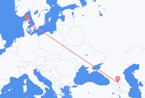 Vluchten van Tbilisi, Georgië naar Aalborg, Denemarken