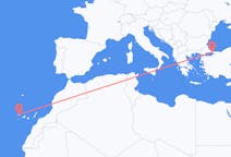 Flyrejser fra Santa Cruz de La Palma, Spanien til Istanbul, Tyrkiet