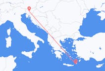 Fly fra Ljubljana til Kasos
