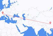 Flyg från Chongqing, Kina till Genève, Kina