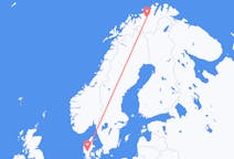 Vluchten van Alta, Noorwegen naar Billund, Denemarken