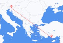 Flyg från Gazipaşa till Ljubljana