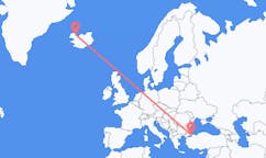 Flyreiser fra Gjogur, Island til Istanbul, Tyrkia