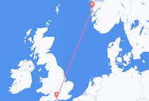 Lennot Southamptonista, Englanti Bergeniin, Norja