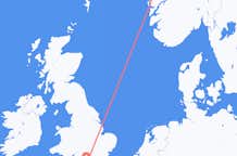 Vluchten van Southampton, Engeland naar Bergen, Noorwegen