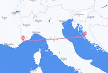 Flights from Zadar in Croatia to Nice in France