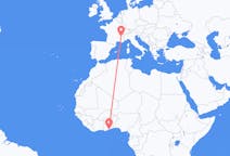 加纳出发地 阿克拉飞往加纳目的地 格勒诺布尔的航班