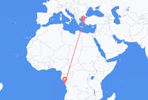 Flyrejser fra Cabinda, Angola til Ikaria, Grækenland