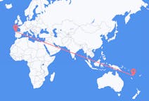 Flyreiser fra Port Vila, til La Coruña