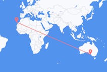 Flyrejser fra Kingscote, Australien til Santa Cruz de Tenerife, Spanien