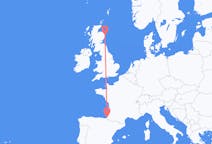 Flights from Biarritz in France to Aberdeen in Scotland