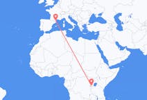 Flyg från Kigali, Rwanda till Perpignan, Frankrike