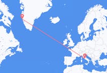 Flyreiser fra Maniitsoq, Grønland til Roma, Italia