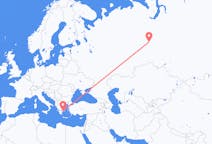Flyg från Khanty-Mansiysk till Aten