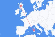 Vluchten van Glasgow, Schotland naar Cagliari, Trento, Italië
