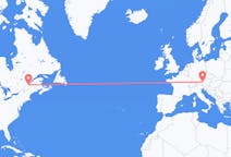 Flyreiser fra Québec, Canada til Salzburg, Østerrike