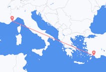 Flyrejser fra Dalaman, Tyrkiet til Nice, Frankrig