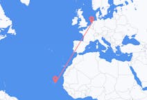 Flyg från Boa Vista (kommun i Brasilien, Roraima, lat 3,19, long -60,61) till Amsterdam