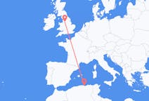 Flyg från Béjaïa, Algeriet till Manchester, England