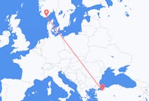 Flights from Bursa, Turkey to Kristiansand, Norway