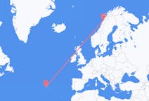 Fly fra Bodø til Horta, Azores