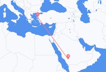 Vols de Bisha, Arabie saoudite pour Mytilène, Grèce