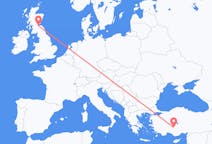 出发地 土耳其出发地 科尼亞前往苏格兰的爱丁堡的航班