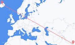 航班从印度古瓦哈提市到阿克雷里市，冰岛塞尔
