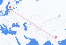 Flyg från Kunming, Kina till Helsingfors, Finland