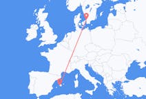 Voli da Angelholm, Svezia a Palma, Spagna