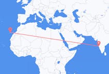 Flyrejser fra Goa, Indien til Tenerife, Spanien