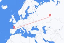 Loty z miasta Yekaterinburg do miasta San Sebastián