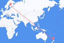 Vluchten van Auckland, Nieuw-Zeeland naar Jyväskylä, Finland