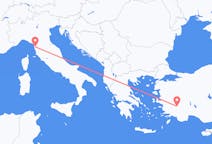 出发地 意大利比萨目的地 土耳其代尼茲利的航班