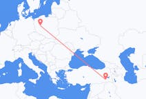 Flyg från Siirt, Turkiet till Poznań, Polen